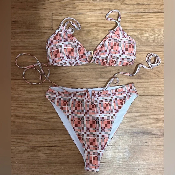 L* SPACE Helena Bikini Top & Joy Bitsy Bottom Block Party Geometric - Picture 6 of 7